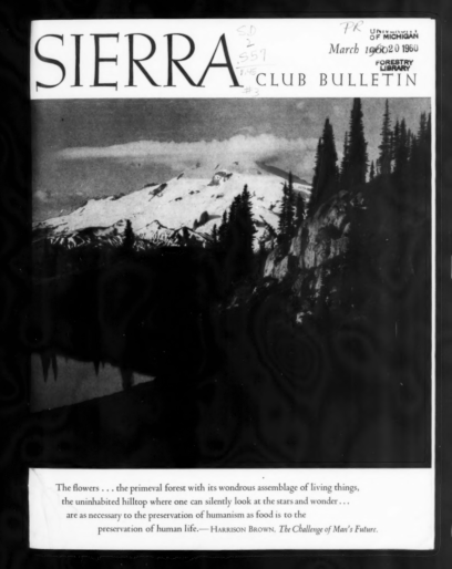 Sierra Club Bulletin 1960 Vol 45 No 3 March thumbnail